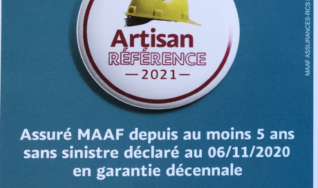 Titre Artisan référence attribué par MAAF Assurance - Battendier Jacky et fils